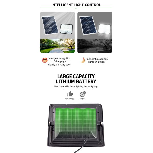 Commercial 6000k 3.2VDC 80w Solar Outdoor Flood Lights