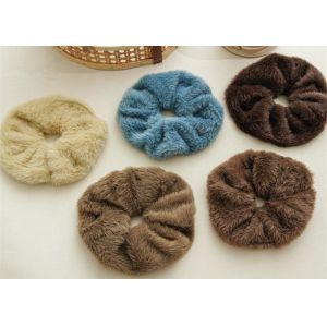 Buy cheap Mink hair fur ins influencer lady winter scrunchies fluffy large hair bands from wholesalers