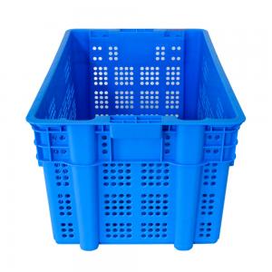 China Plastic Mesh Crate Nest Stack Vented Plastic Basket for Turnover Storage Customized Logo wholesale