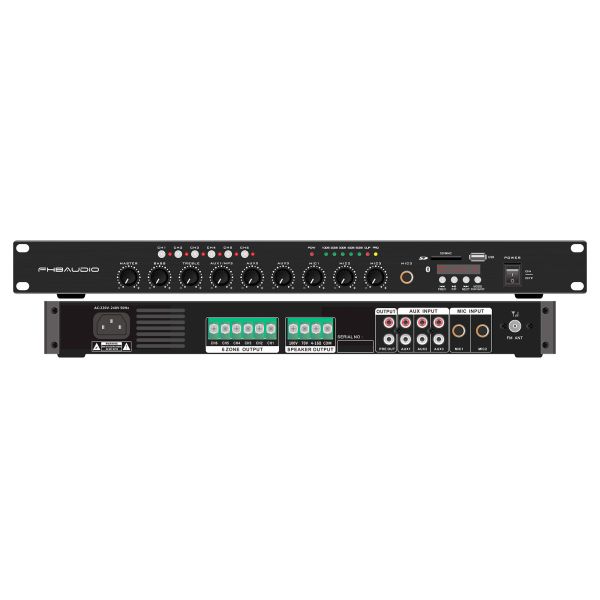 6 Zones 80w 240w 460w PA Mixing Amplifier For Public Address System