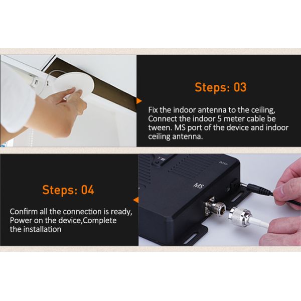 Dual Band Signal Booster 2G 3G 4G 850/2100MHz 70dB Gain Repeater Amplifier 7