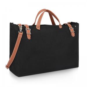 China Nylon Canvas Reusable Shopping Bag Totes Leather Belt Buckle Shoulder 44x13x38cm wholesale