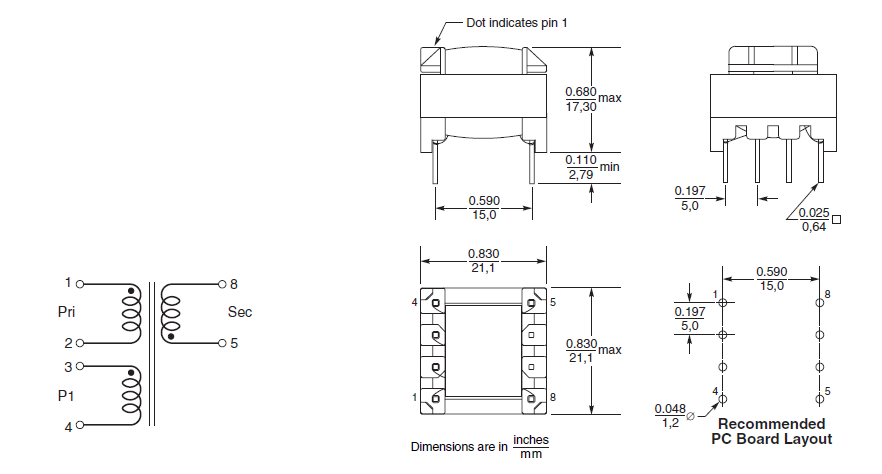 300 Watt Switching Power Transformer 8 Pins HA3950-AL 10-300KHz With PFC