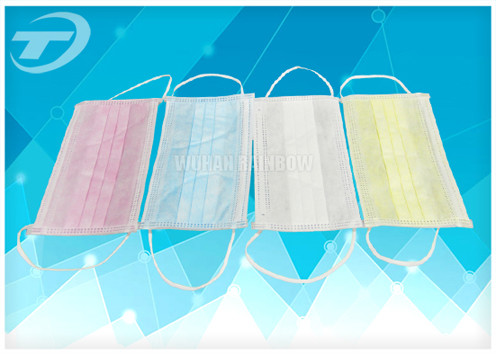 Disposable face mask 3 ply earloop , non-woven fabric,with different color