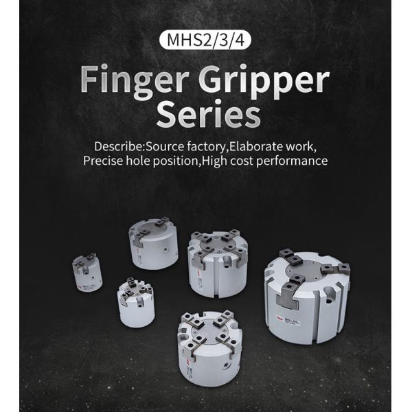 Air Fluid 3 Jaw Pneumatic Gripper Double Acting Smooth Operation