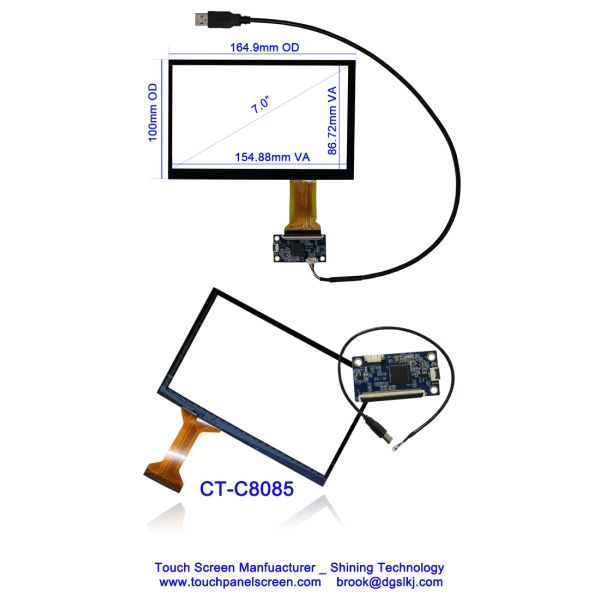 ROHS 7 Inch Capacitive Touch Panel , Projected Capacitive PCAP Touchscreen