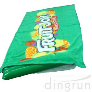 China Green Color Roll Up Promotional Beach Towels Mat Neck Pillow Environment Friendly on sale