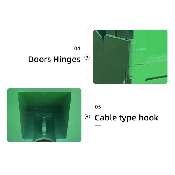 Waste Recycling Hook Lift Bins Container For Environmentally Friendly Waste Management