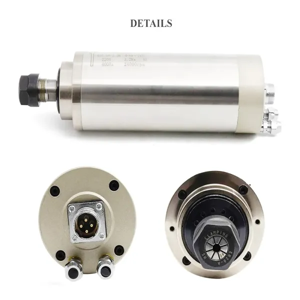 Water Cooled Spindle Motor ER20 24000rpm VFD Inverter 2.2KW For CNC Engrave