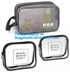China Fashion Black Shaving Kit Travel Wash Bag Organizer PVC Waterproof Portable Gym Hanging Toiletry Bag for men wholesale