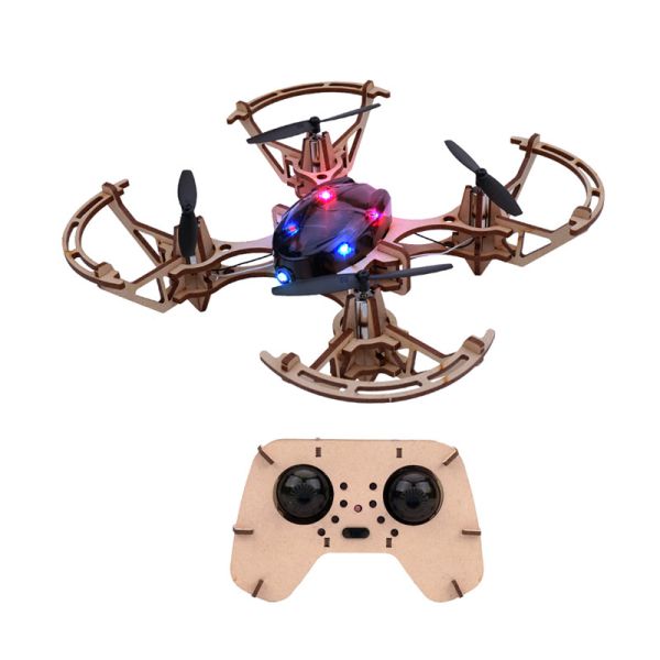 2.4g Remote Control Quadcopter Set Bemay Toy Wooden Assemble Educational Rc Drone Kit