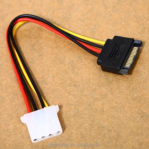 China HOT ST 15-pin Male Power Cable to Molex IDE 4-pin Female Power Drive Adapter wholesale