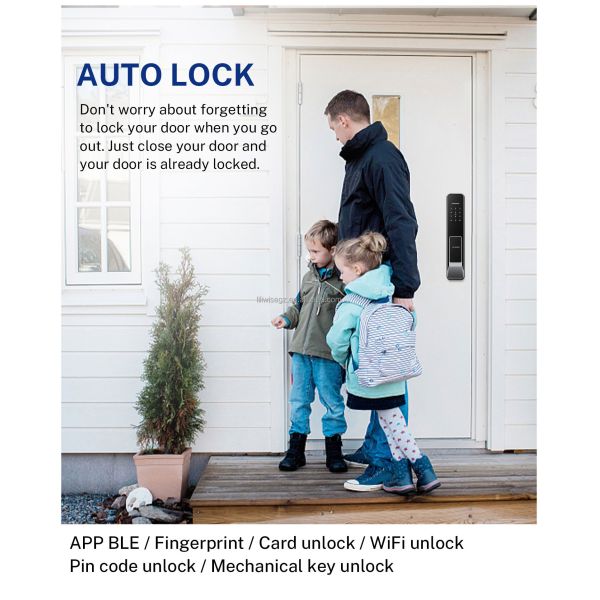 Fully Auto Smart Lock with WiFi Bluetooth Fingerprint and Key