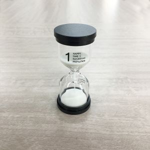 Black Cap Small Hourglass Timer 30 Minutes Color Customized for Timing