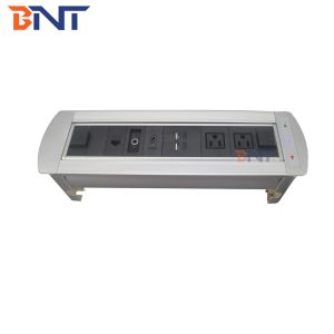 Multimedia meeting room motorized flip up hidden table socket outlet