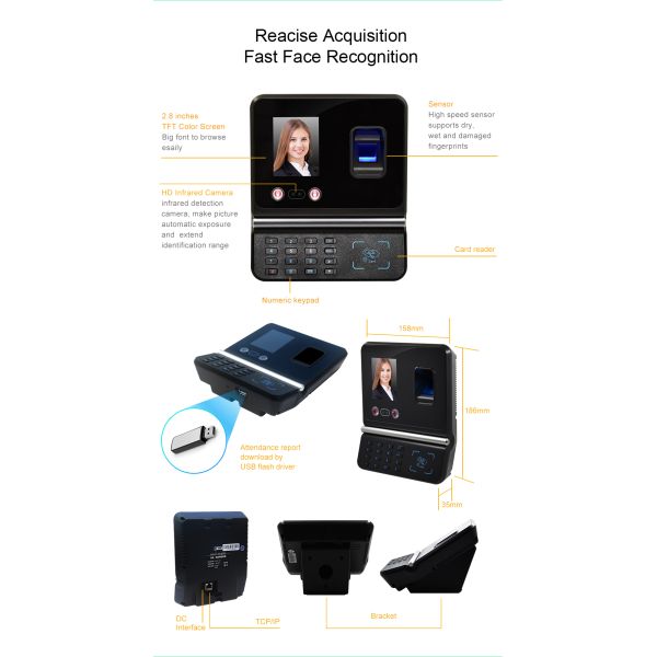 Fingerprint Card TFT Facial Recognition For Access Control