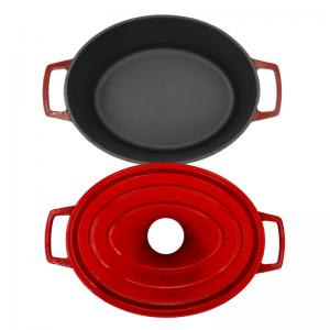 China Enamel Iron Stew Pot 4.5L / 6.8L Two Handles For Kitchenware wholesale