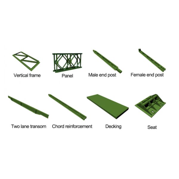 Steel Truss Frame Bridge Modular Prefab Portable HD200 With Total Length Of 15m-60m