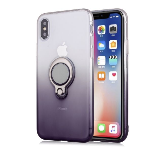 Color Gradient Ring Magnetic Car Mount Holder Soft TPU Case Back Cover For IphoneXS MAX IphoneXR Iphhone8 Plus Iphone7