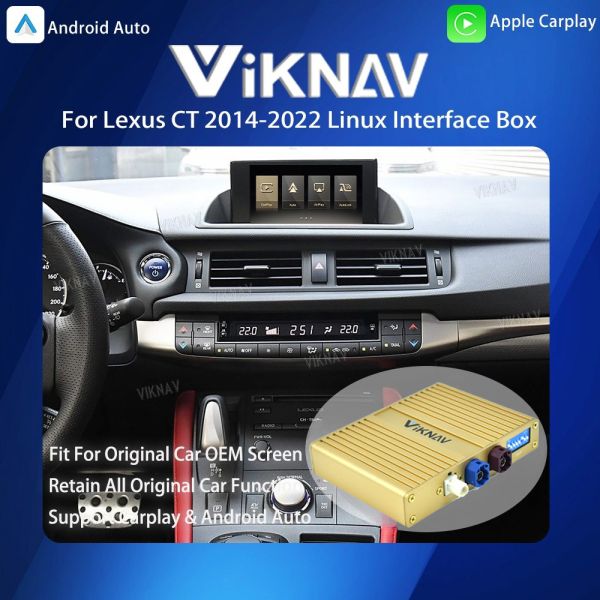 Viknav Linux System For Lexus CT 2014-2022 Wireless Apple CarPlay Android Auto