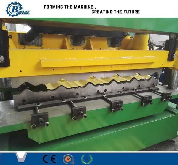 Quality Green Color Metal Steel Roof Tile Roll Forming Machine Hydraulic Cr12 Cutting Blades for sale