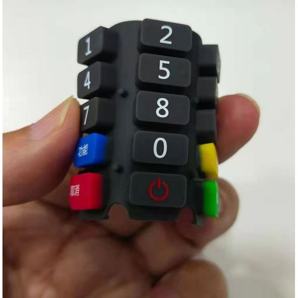 Secondary Injection Molded Silicone Keyboard For POS Terminal