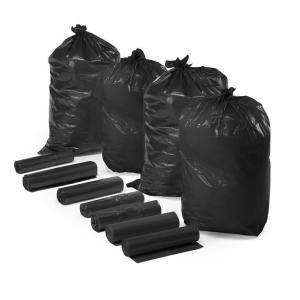 China Extra Strong HDPE Recyclable Garbage Bags Custom Printed Black Color wholesale