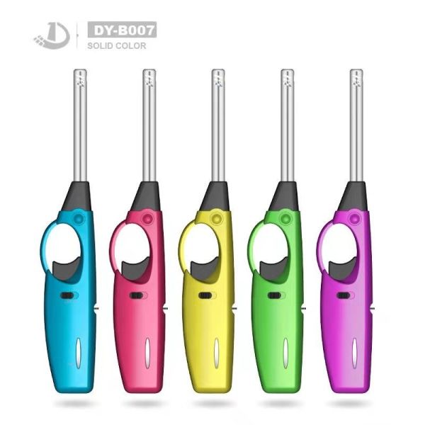 New Metal Windproof Straight Watch Lighter Custom Lighter Blue Flame Cigarette Lighter