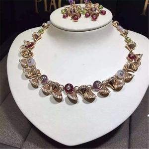 China Luxury jewelry Factory B Colored gemstone  necklace 18k gold white gold yellow gold rose gold  diamond  necklace wholesale