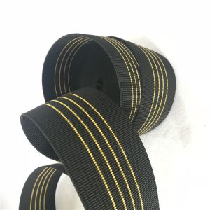 Buy cheap Yellow Lines Upholstery Seat Webbing , 90g/M Elastic Furniture Straps from wholesalers