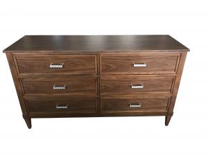 China Walnut wood veneer MDF wooden 6-drawer dresser.console cabinet,hotel bedroom furniture,hospitality casegoods wholesale