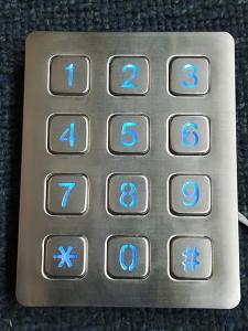 China Higher quality IP65 waterproof access control illuminated numeric keypads with 12 keys wholesale