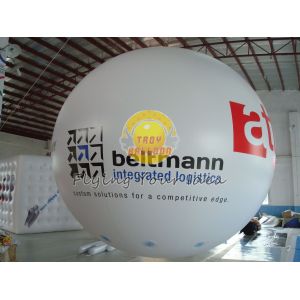 Buy cheap White Dia 4m inflatable advertising helium balloons with 0.20mm PVC Material for from wholesalers