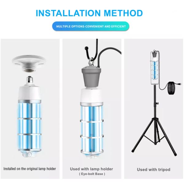 Germicidal Sanitizer UVC Corn Light 60W 254nm Ozone Free 360 Degree Disinfection