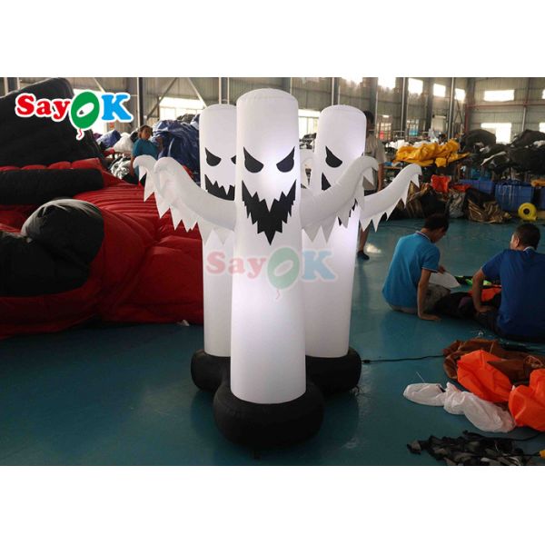 4.9Ft Inflatable Halloween Decorations 3 Ghosts Model Halloween Decor With LED Light