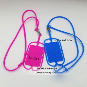 China Factory price OEM silicone mobile phone lanyard,silicone neck lanyard with card holder wholesale