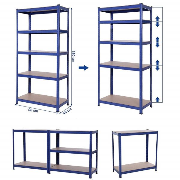 Custom Store 5 Tier Stainless Steel Display Warehouse Shelving Racks For Storage