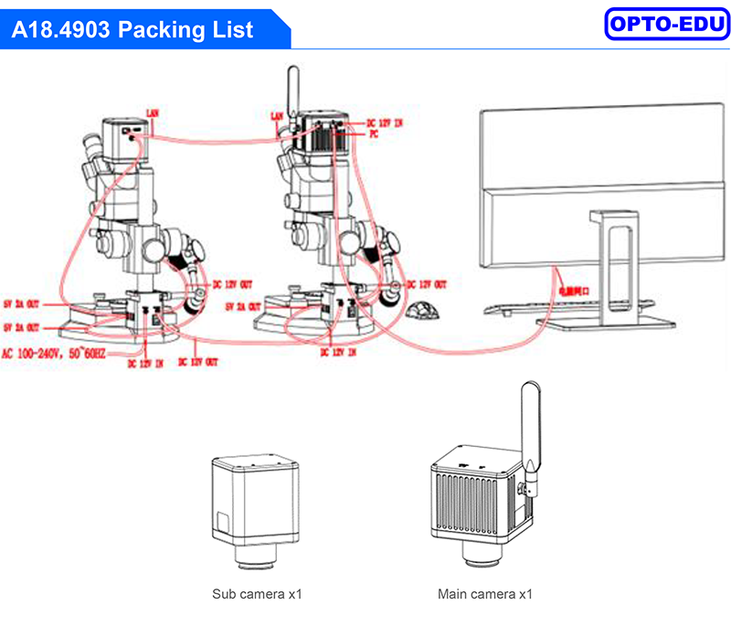 OPTO-EDU A18.4903 Digital Camera Stereo Comparison Microscope