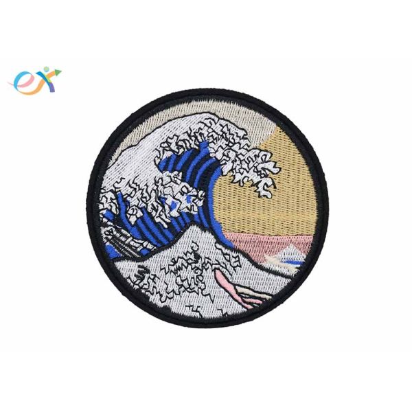 Great Wave Off Kanagawa Patch Embroidered Applique Badge Iron On Sew On Emblem