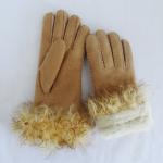 Fashion Genuine Leather Shearling Sheepskin Gloves Women Fur Gloves