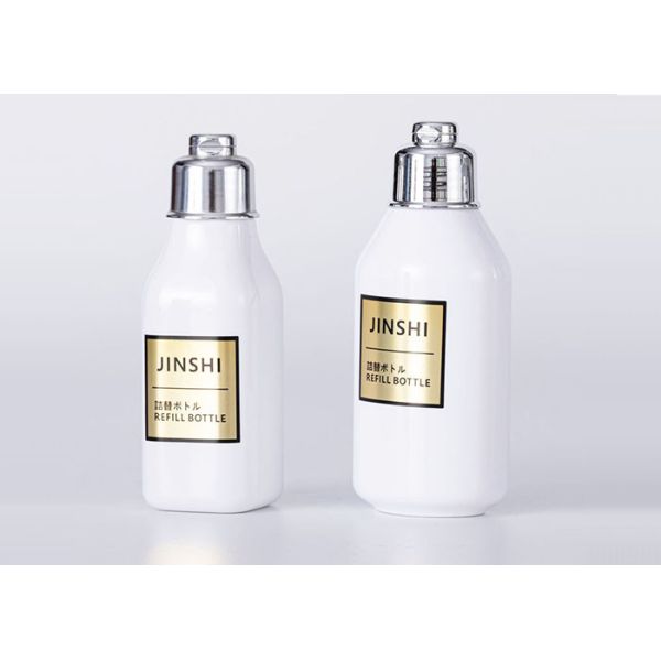 Clear 4.05OZ Custom Cosmetic Bottles Plastic Shoulder Container