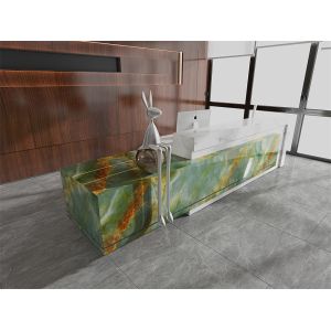 China Emerald Green Polished Sintered Stone Slab 1420x2700mm wholesale