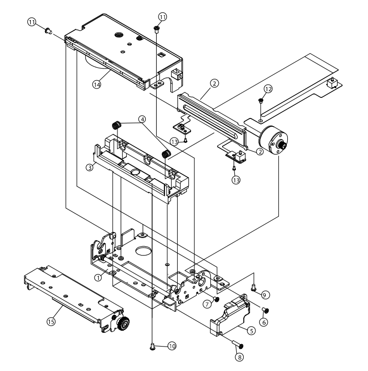 24V Small Thermal Ticket Printer Mechanism 3 Inch Width Auto - Cutter