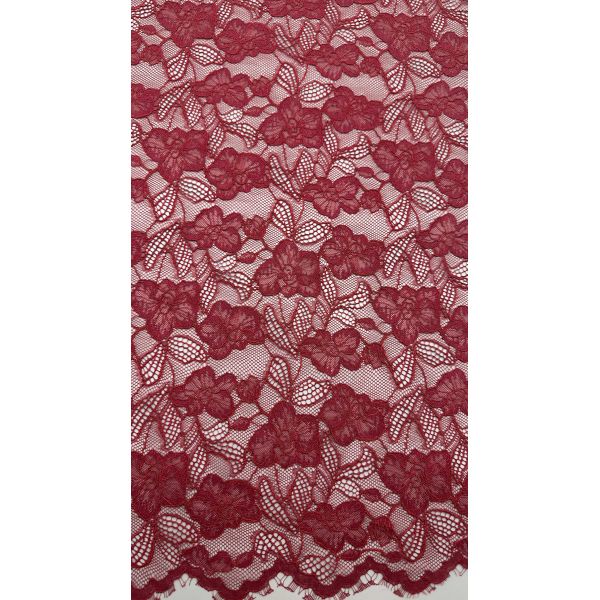 Red Embroidered Mesh Lace Trim Tulle Fabric Gallery Custom Designs For Party Dresses