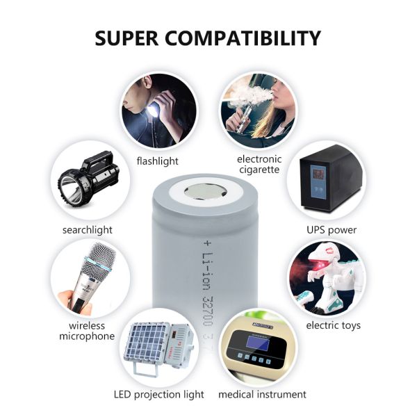 OEM ODM LiFePO4 lithium battery Cylindrical Cell 32650 32700 Battery Cell 3.2v 6000mah Un38.3 lithium battery packs