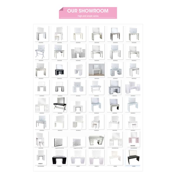 RoHS LED Hollywood Mirror Dressing Table Desk Adjustable