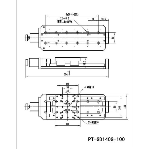 Electric Motorized Linear Stage Motorized XYZ Stage Travel Range 50 - 500mm