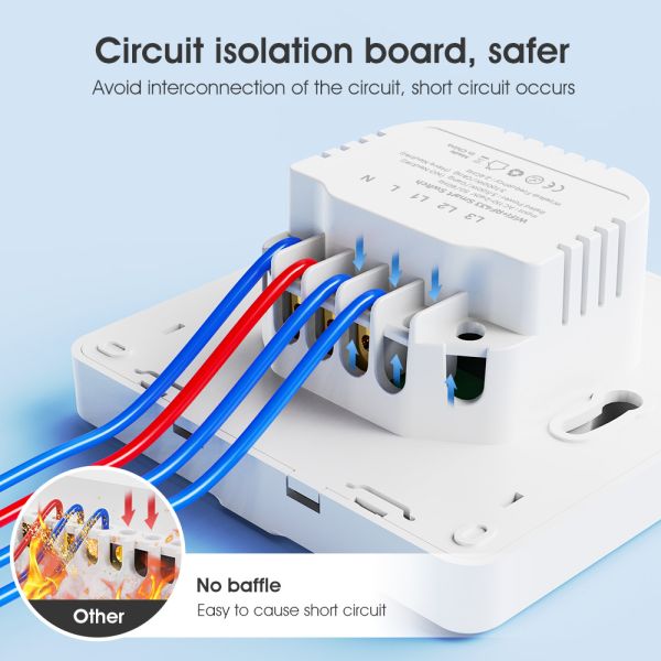 Tuya WIFI RF433 Smart Wall Light Button Push Switch 110-250v No Neutral Wire Single Fire Timing Voice App Tmall Genie, Alexa, Google Home