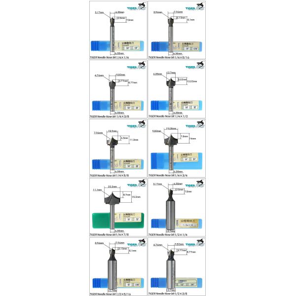 1/2/1/4 Shank 0405 Cnc Machion Tools Carbide Door Panel Ovolo Carving Bit Pointed Roundover Router Bit tiger Cnc Router Bit