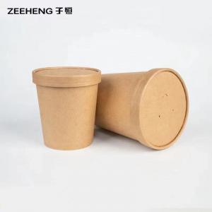 China Disposable Kraft Bowl Cups For Soup , 780ml To Go Cups With Lids on sale